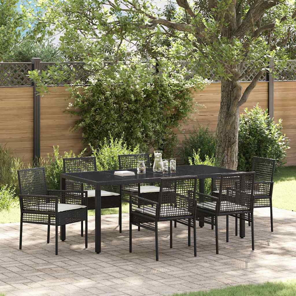 Conjunto de Jantar de Jardim 11 Peças Bege Vime Sintético