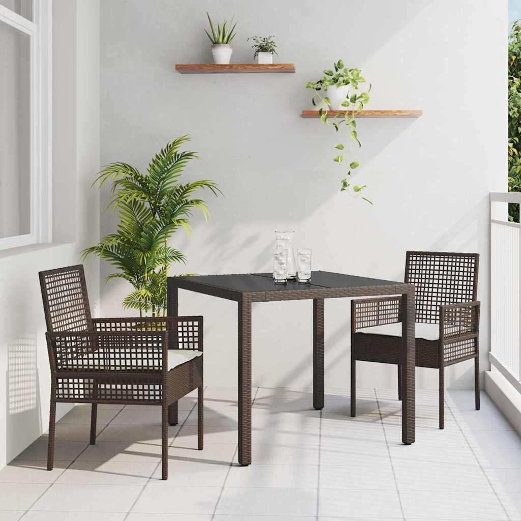 Conjunto de Jantar de Jardim 11 Peças Bege Vime Sintético