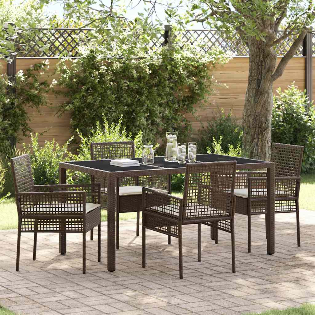 Conjunto de Jantar de Jardim 11 Peças Bege Vime Sintético