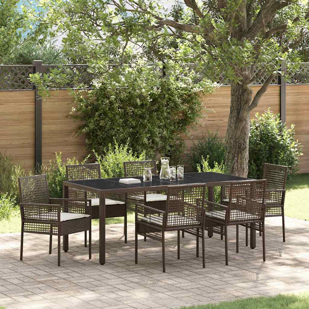 Conjunto de Jantar de Jardim 11 Peças Bege Vime Sintético