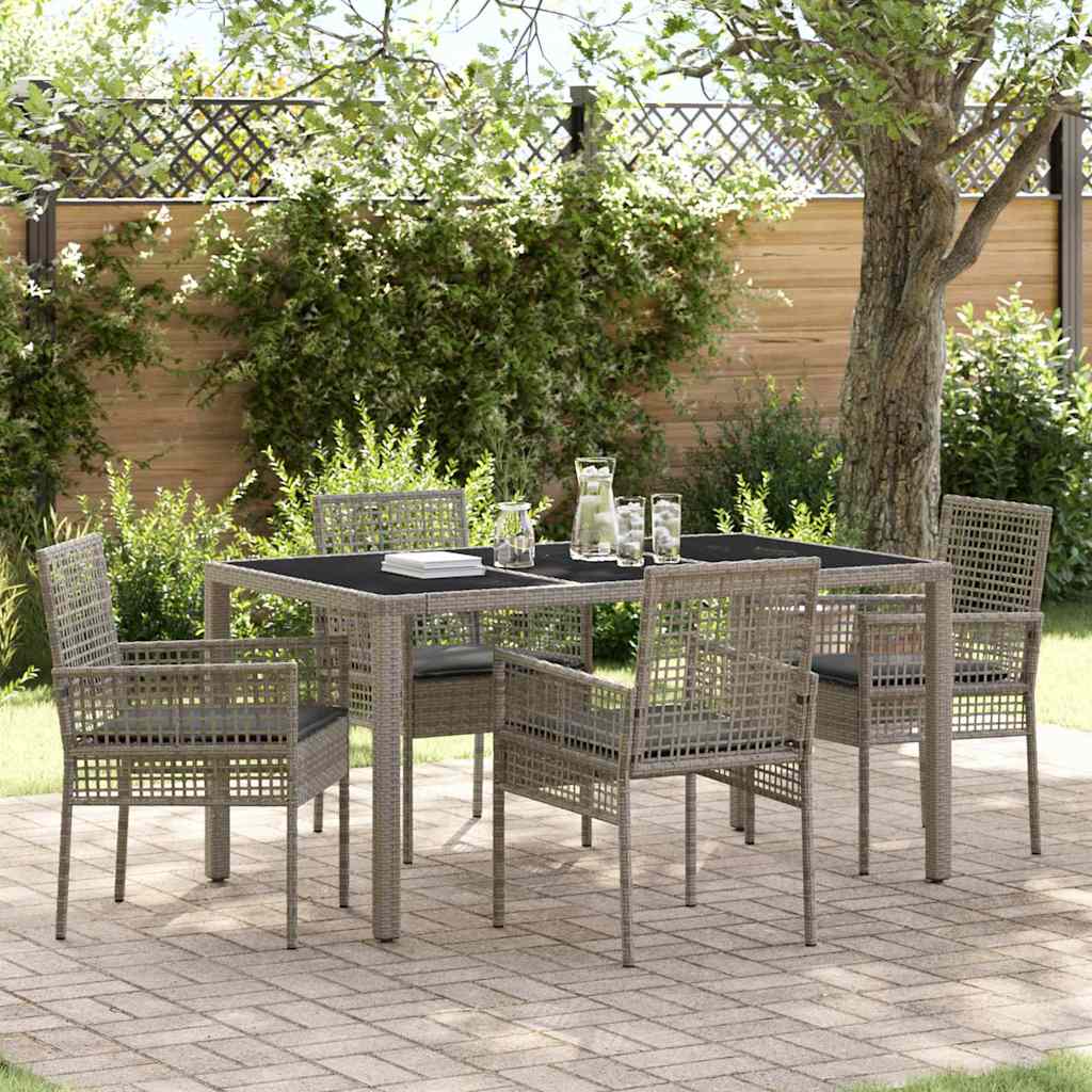 Conjunto de Jantar de Jardim 11 Peças Bege Vime Sintético