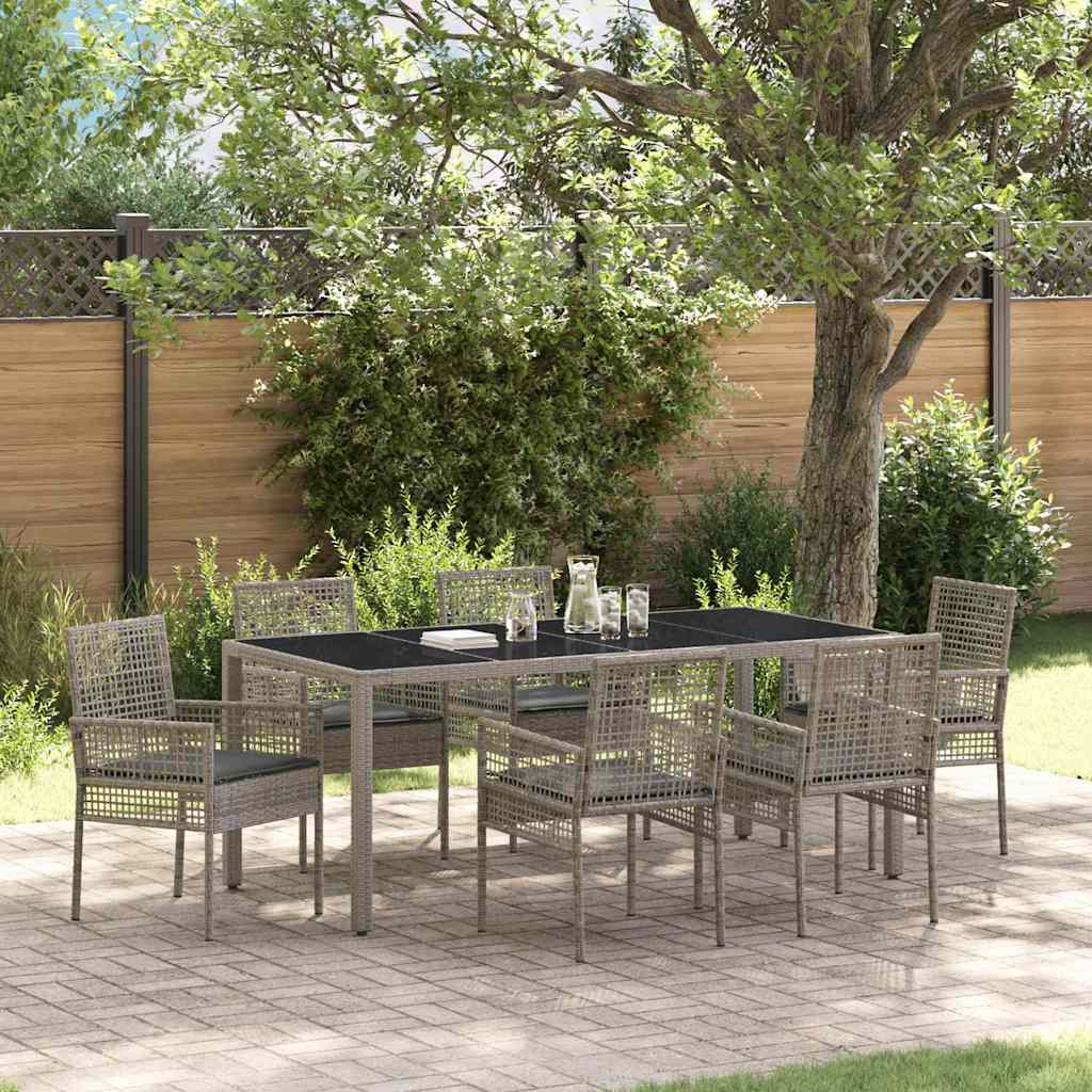 Conjunto de Jantar de Jardim 11 Peças Bege Vime Sintético