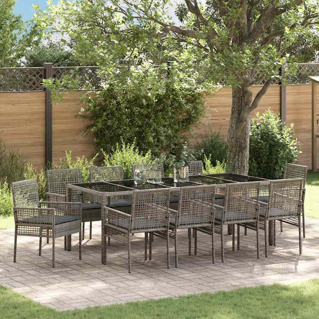 Conjunto de Jantar de Jardim 11 Peças Bege Vime Sintético