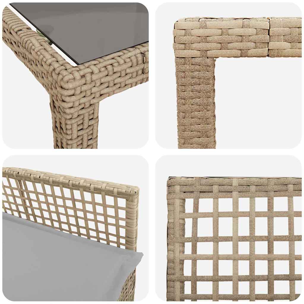 Conjunto de Comedor de Jardín 11 pcs Beige ratán sintético