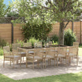 Conjunto de Comedor de Jardín 11 pcs Beige ratán sintético