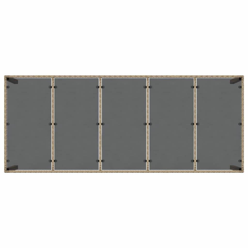 Conjunto de Comedor de Jardín 11 pcs Beige ratán sintético