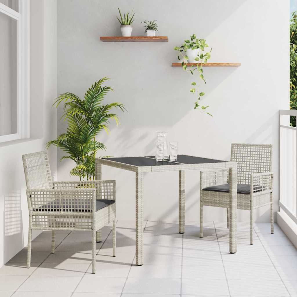 Conjunto de Jantar de Jardim 11 Peças Bege Vime Sintético