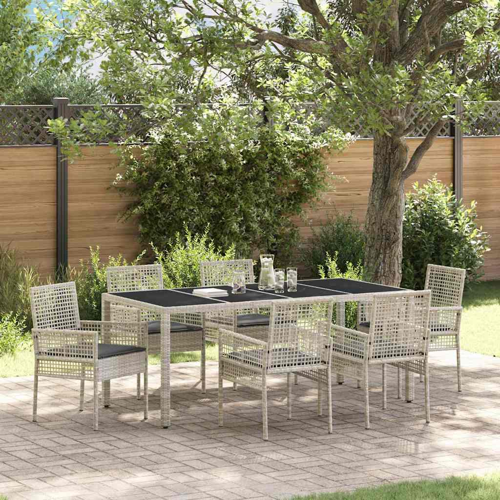 Conjunto de Jantar de Jardim 11 Peças Bege Vime Sintético