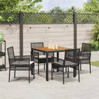 Conjunto de Comedor de Jardín 5 pcs Negro ratán sintético