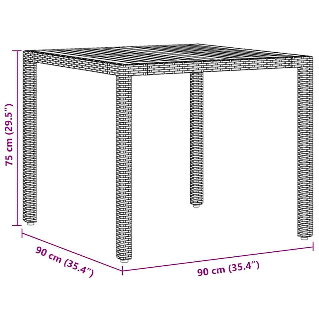 Conjunto de Comedor de Jardín 5 pcs Negro ratán sintético