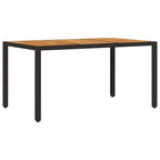 Conjunto de Comedor de Jardín 7 pcs Negro ratán sintético