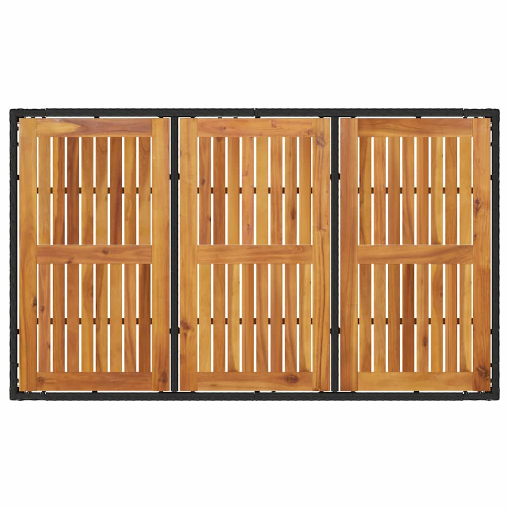 Conjunto de Comedor de Jardín 7 pcs Negro ratán sintético