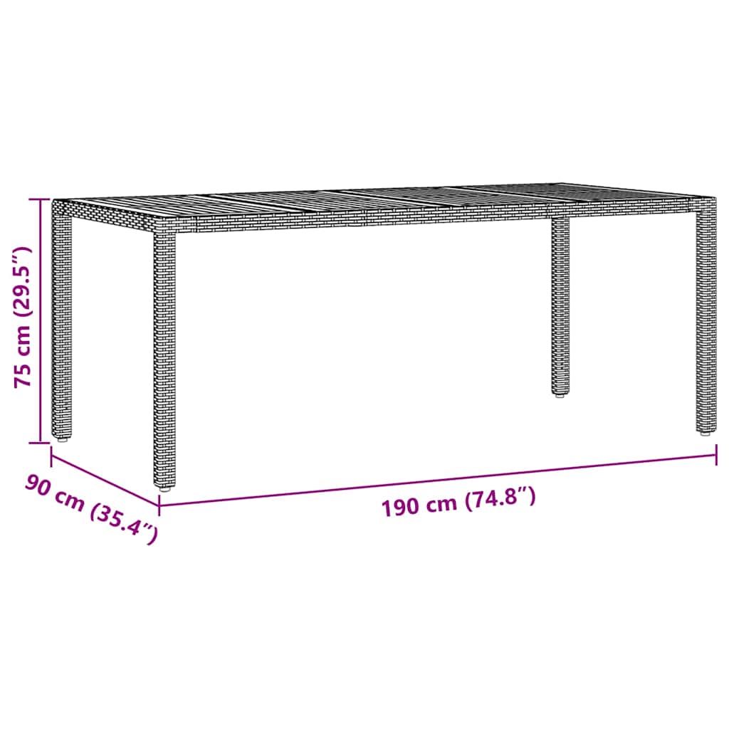 Conjunto de Comedor de Jardín 9 pcs Negro ratán sintético