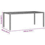 Conjunto de Comedor de Jardín 9 pcs Negro ratán sintético