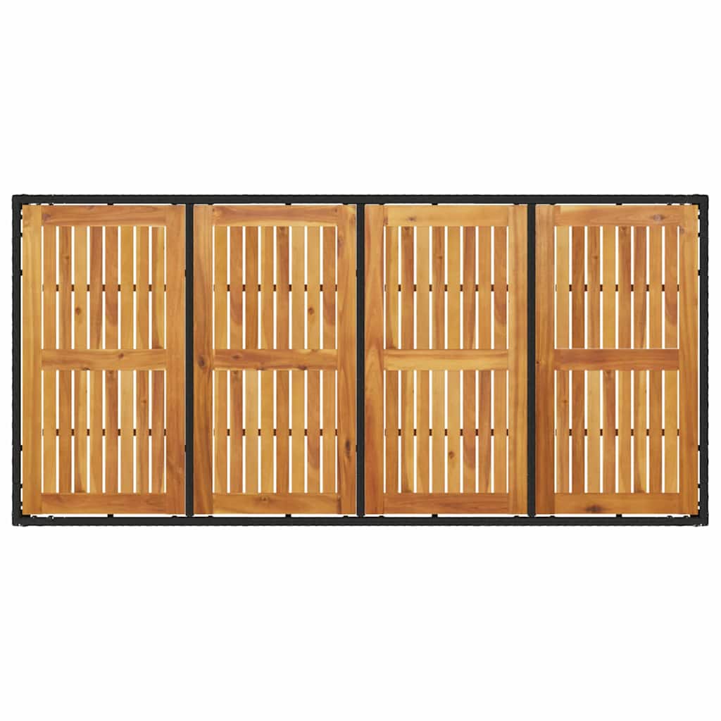 Conjunto de Comedor de Jardín 9 pcs Negro ratán sintético