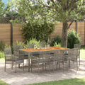 Conjunto de Comedor de Jardín 9 pcs Gris Claro ratán sintético