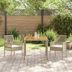 Conjunto de Comedor de Jardín 3 pcs Beige ratán sintético
