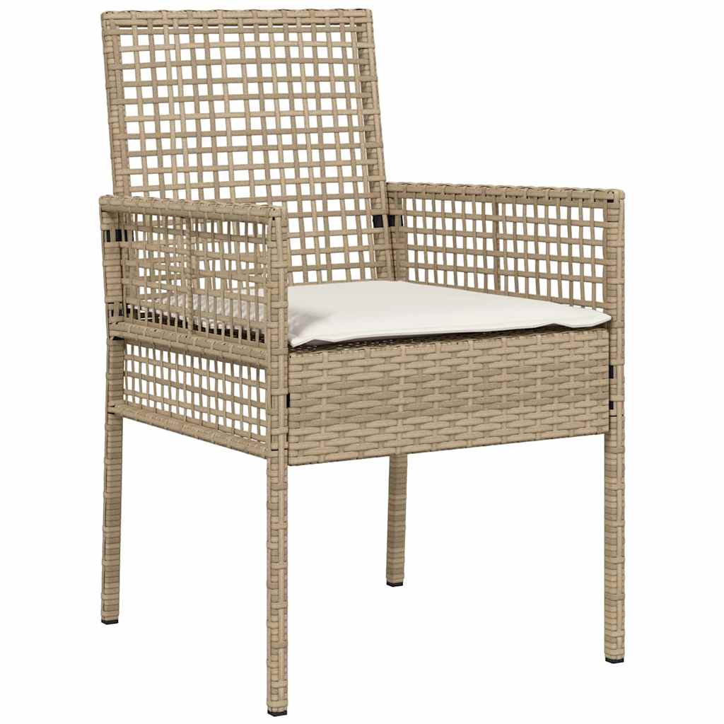 Conjunto de Comedor de Jardín 3 pcs Beige ratán sintético