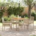 Conjunto de Comedor de Jardín 5 pcs Beige ratán sintético
