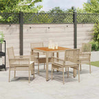 Conjunto de Comedor de Jardín 5 pcs Beige ratán sintético