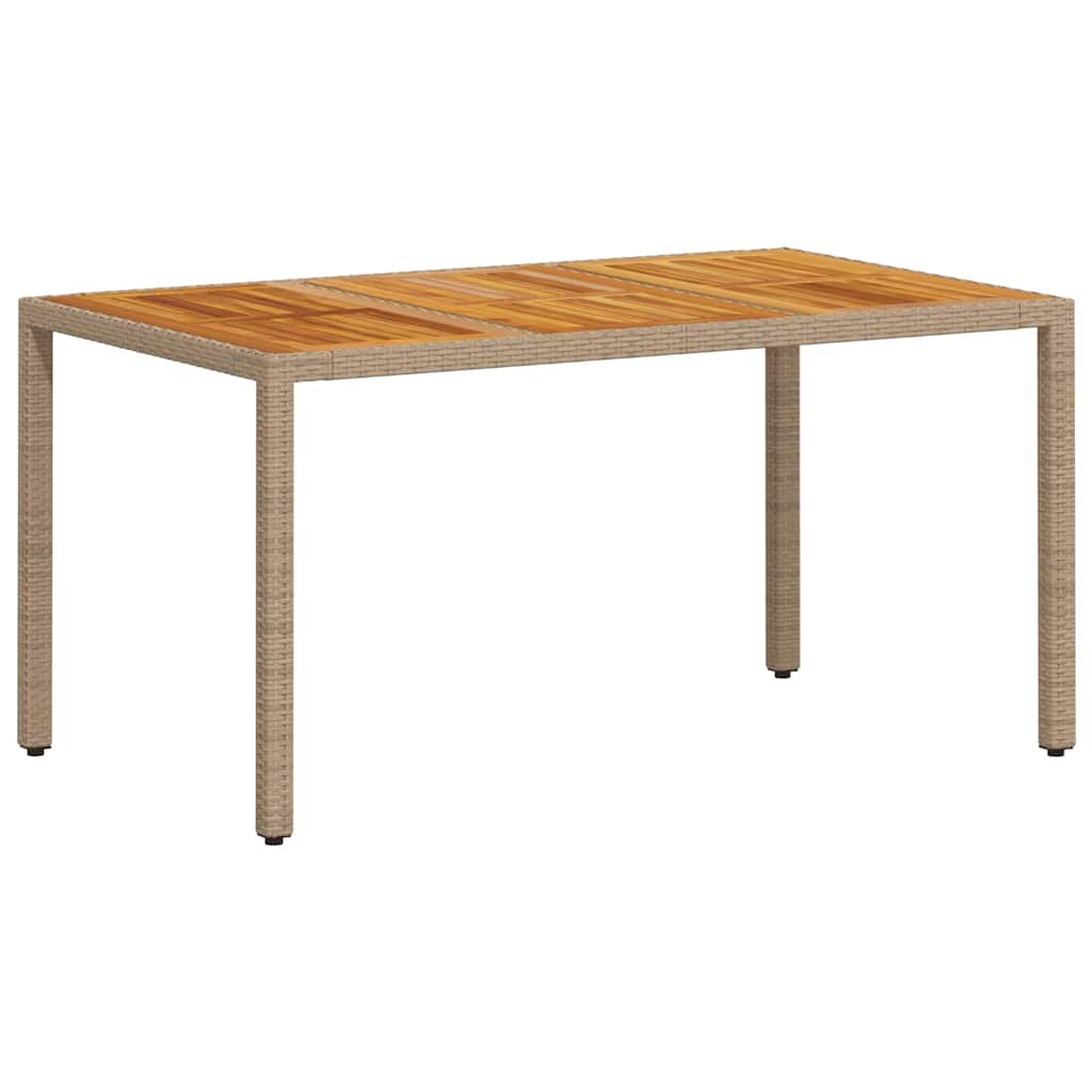 Conjunto de Comedor de Jardín 7 pcs Beige ratán sintético