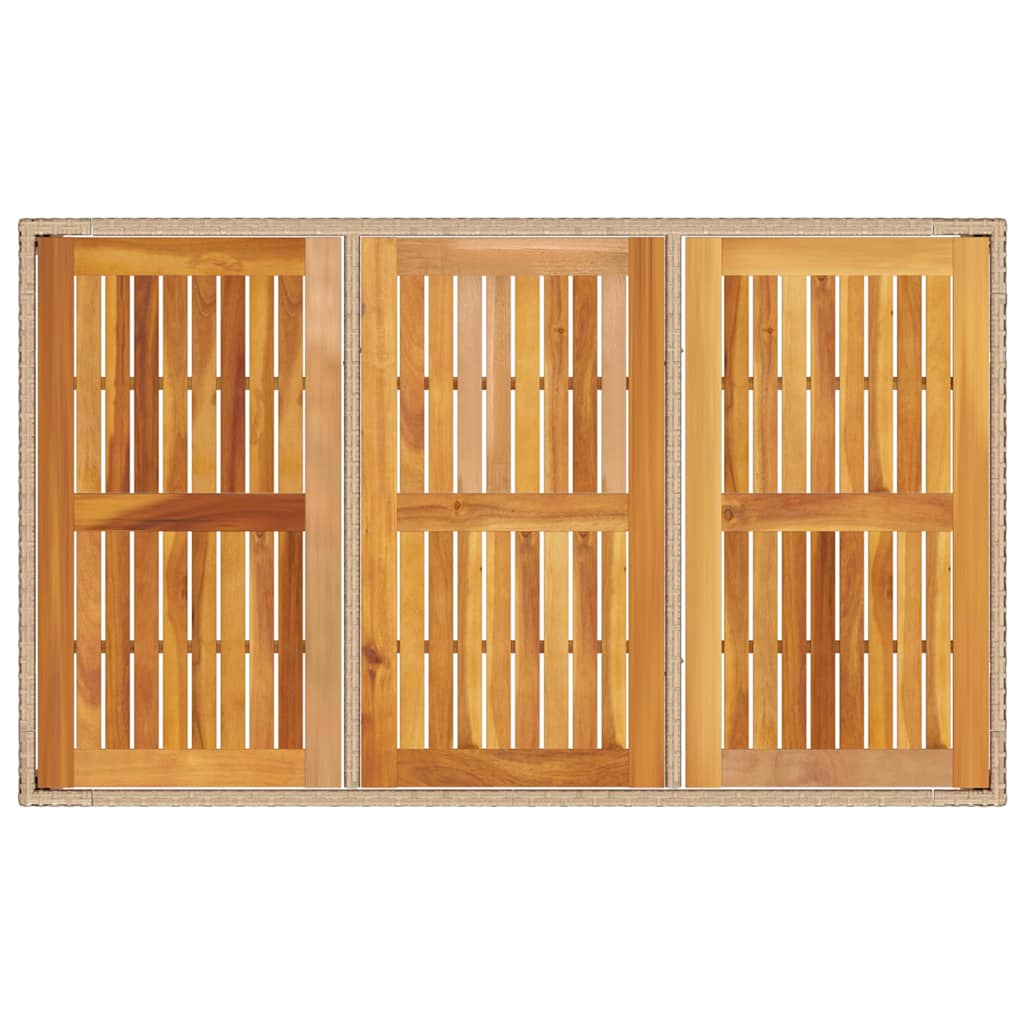 Conjunto de Comedor de Jardín 7 pcs Beige ratán sintético