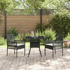 Conjunto de Comedor de Jardín 3 pcs Negro ratán sintético