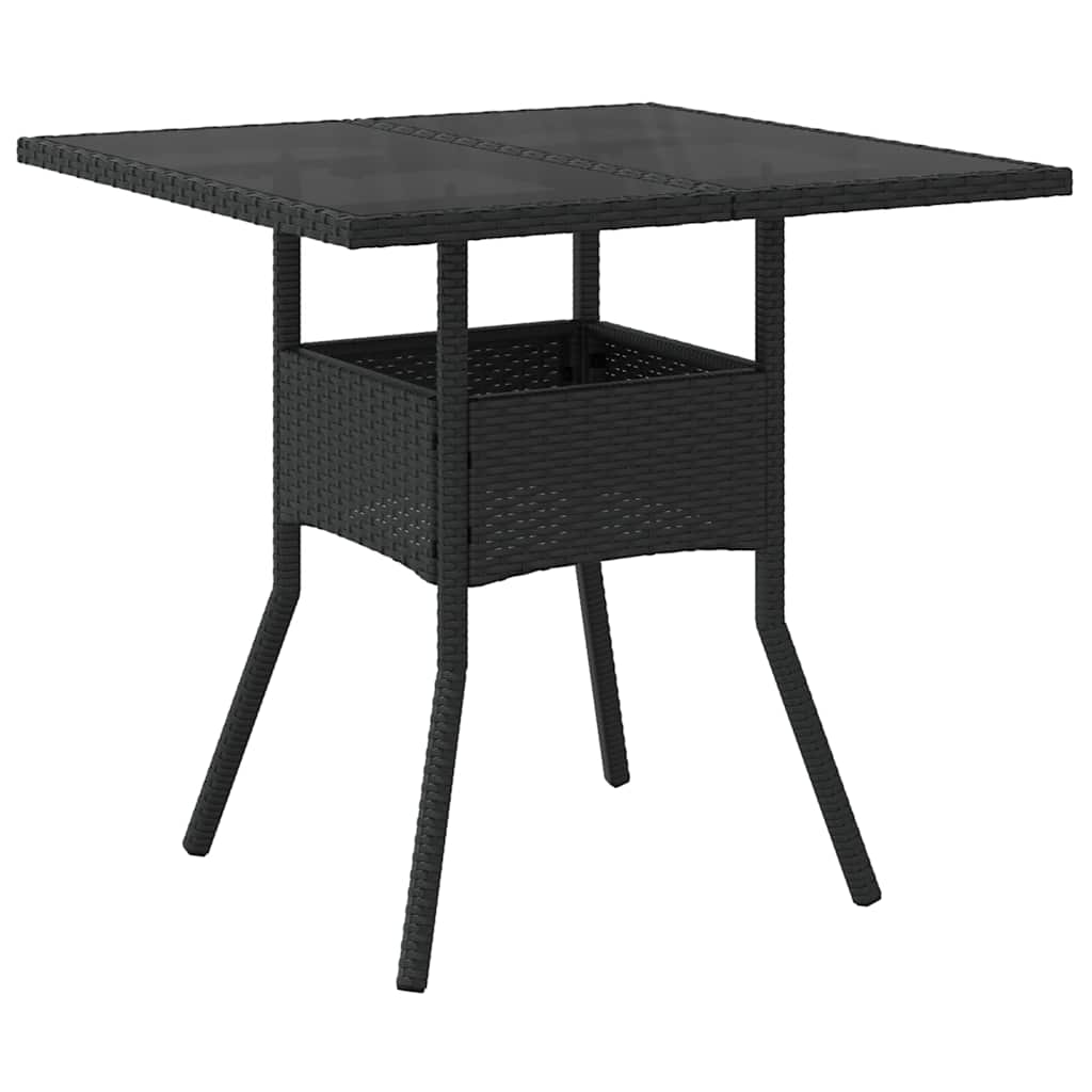 Conjunto de Comedor de Jardín 3 pcs Negro ratán sintético