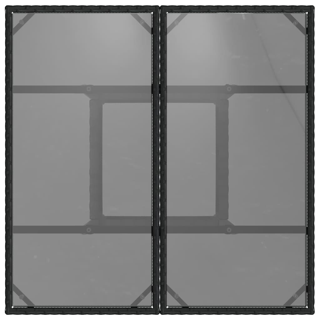 Conjunto de Comedor de Jardín 3 pcs Negro ratán sintético