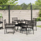 Conjunto de Comedor de Jardín 5 pcs Negro ratán sintético