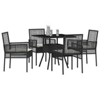 Conjunto de Comedor de Jardín 5 pcs Negro ratán sintético