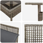 Conjunto de Comedor de Jardín 3 pcs Gris ratán sintético