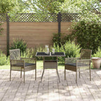 Conjunto de Comedor de Jardín 3 pcs Gris ratán sintético