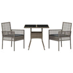 Conjunto de Comedor de Jardín 3 pcs Gris ratán sintético