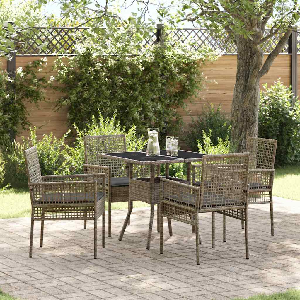 Conjunto de Comedor de Jardín 5 pcs Gris ratán sintético