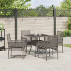 Conjunto de Comedor de Jardín 5 pcs Gris ratán sintético