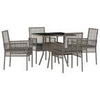 Conjunto de Comedor de Jardín 5 pcs Gris ratán sintético