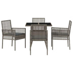 Conjunto de Comedor de Jardín 5 pcs Gris ratán sintético