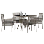 Conjunto de Comedor de Jardín 5 pcs Gris ratán sintético