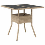 Conjunto de Comedor de Jardín 3 pcs Beige ratán sintético