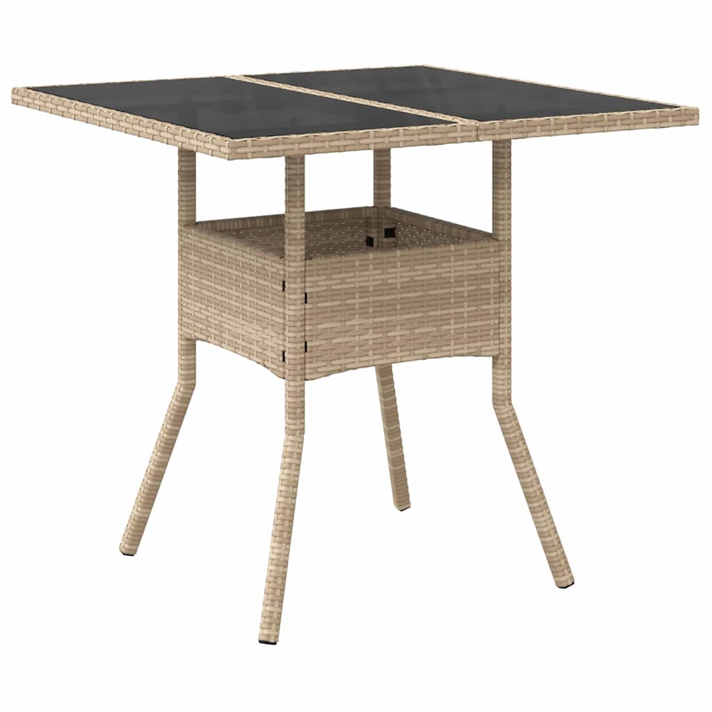 Conjunto de Comedor de Jardín 3 pcs Beige ratán sintético