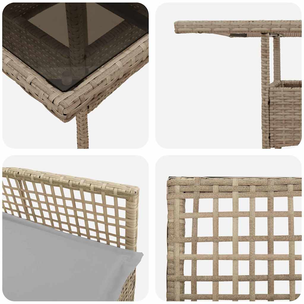 Conjunto de Comedor de Jardín 5 pcs Beige ratán sintético