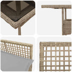 Conjunto de Comedor de Jardín 5 pcs Beige ratán sintético
