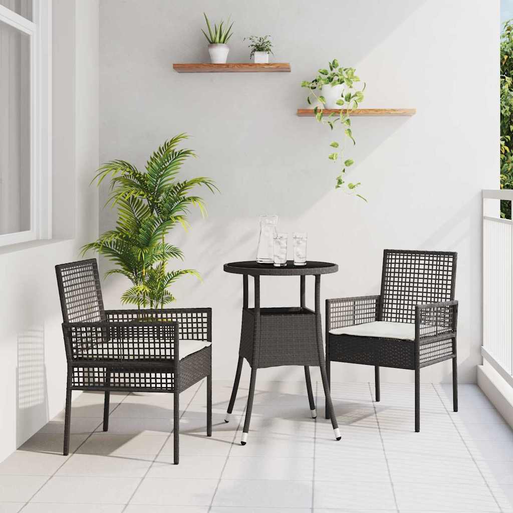 Conjunto de Comedor de Jardín 3 pcs Beige ratán sintético