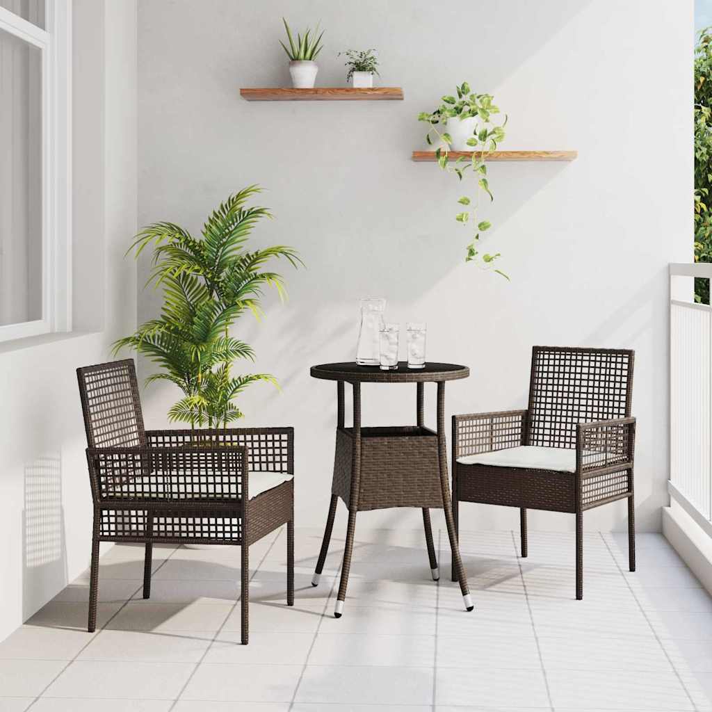 Conjunto de Comedor de Jardín 3 pcs Beige ratán sintético