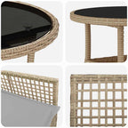 Conjunto de Comedor de Jardín 3 pcs Beige ratán sintético