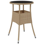 Conjunto de Comedor de Jardín 3 pcs Beige ratán sintético