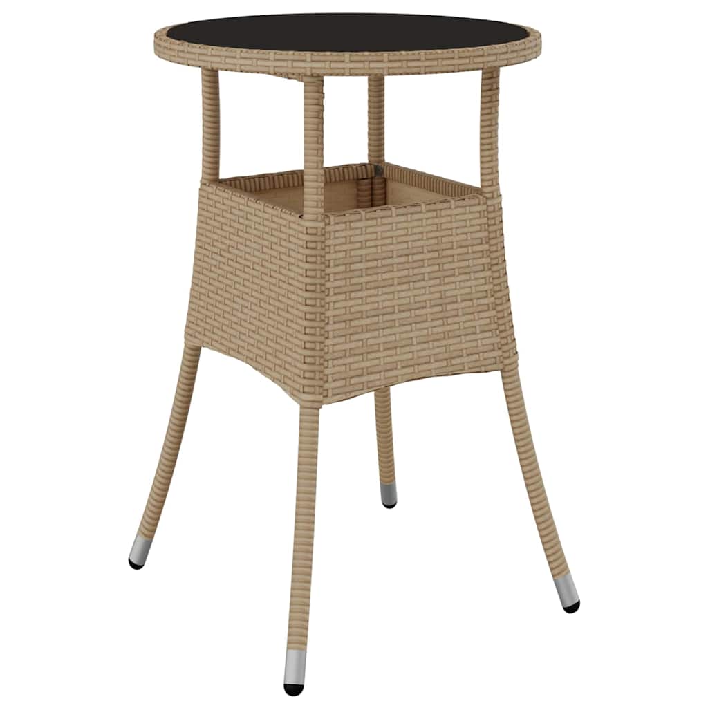 Conjunto de Comedor de Jardín 3 pcs Beige ratán sintético