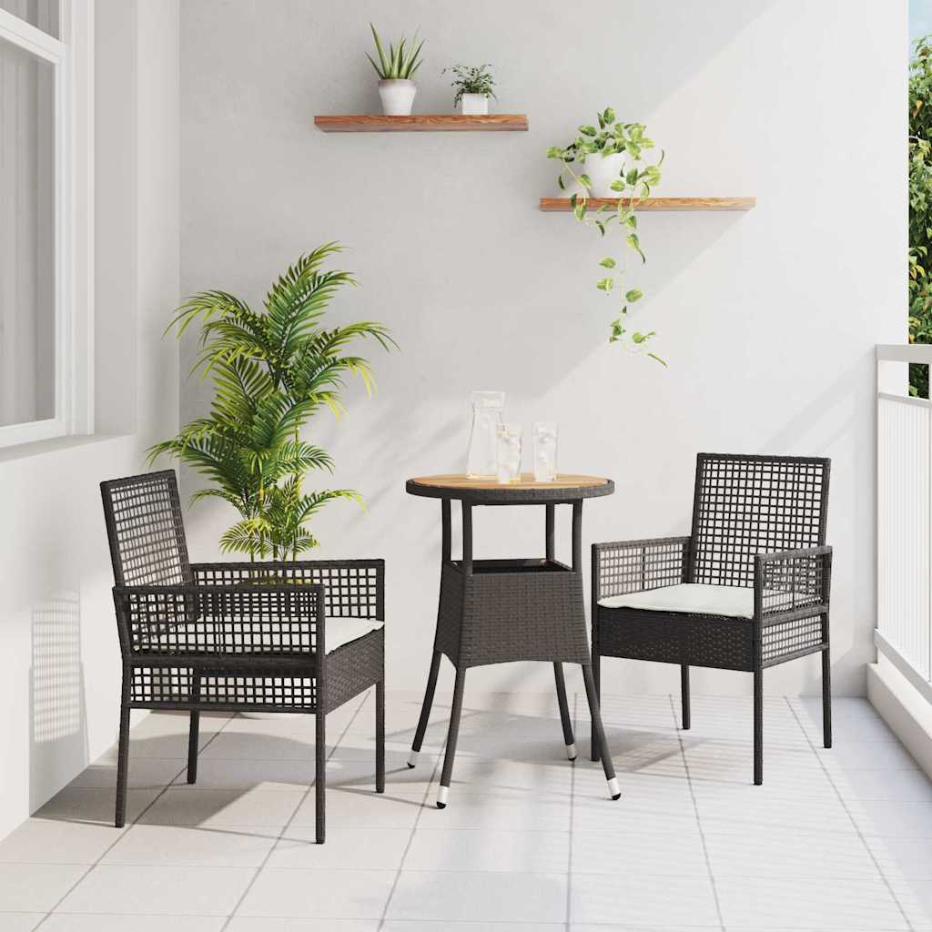 Conjunto de Comedor de Jardín 3 pcs Gris ratán sintético
