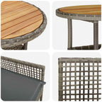 Conjunto de Comedor de Jardín 3 pcs Gris ratán sintético